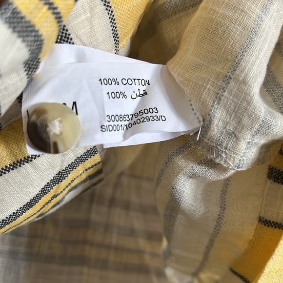 BOMBAY WESTSIDE STRIPE Crop Button Up Blouse Size M - Picture 4 of 8